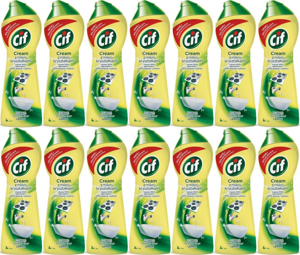 14x Mleczko do czyszczenia Cif Cream Lemon, cytrynowy, 780g
