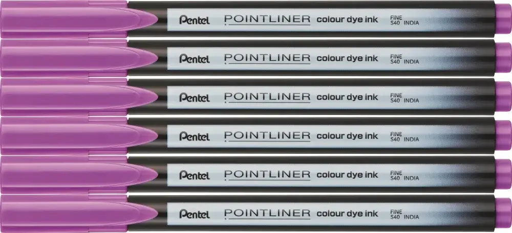 6x Cienkopis Pentel Pointliner Colour, fuksja