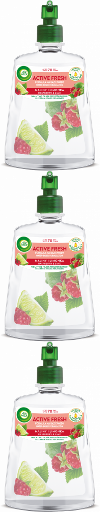3x Wkład do odświeżacza automatycznego Air Wick Active Fresh, maliny i limonka, 228ml