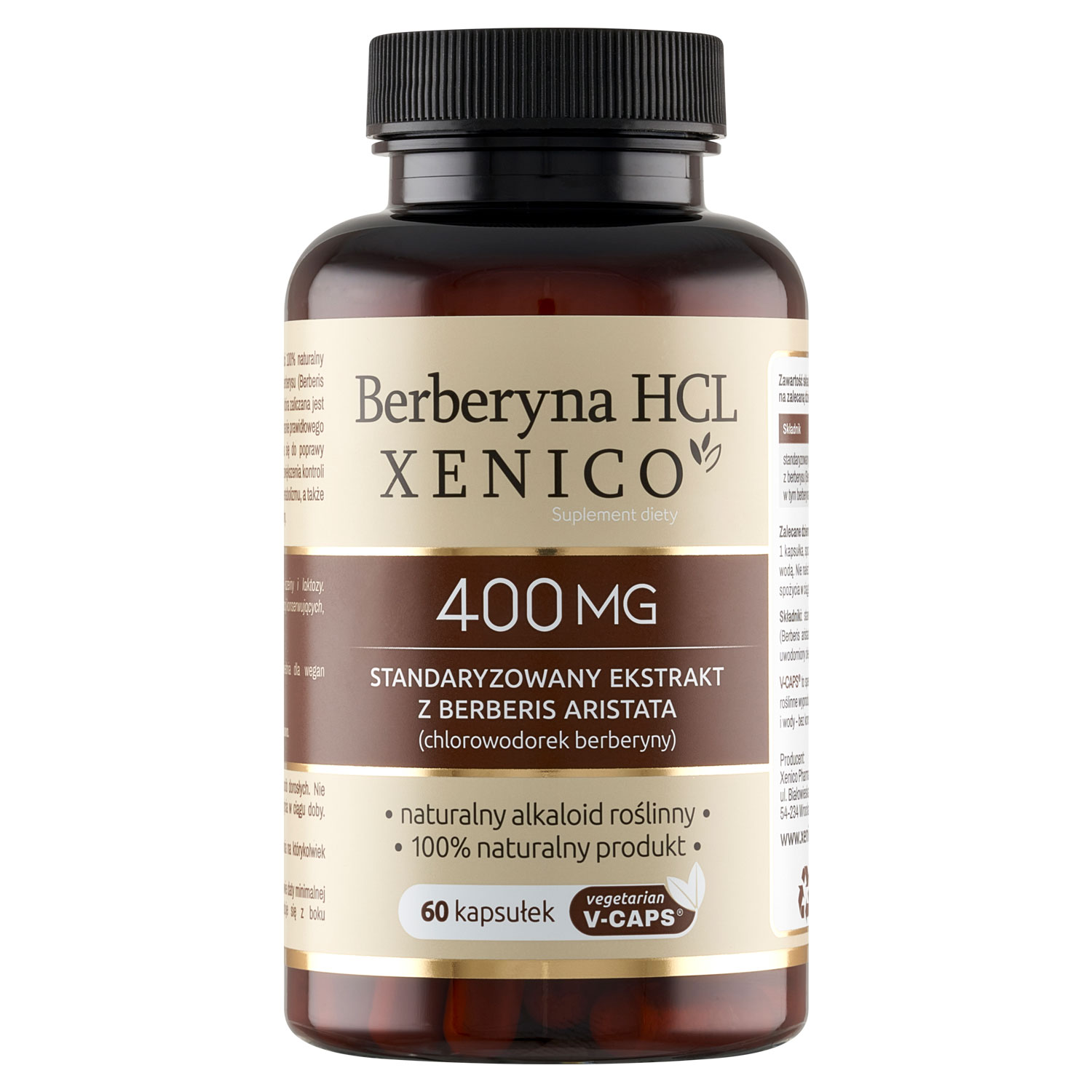 Berberyna hcl xenico, na utrzymanie prawidłowego poziomu cholesterolu, 60 kapsułek