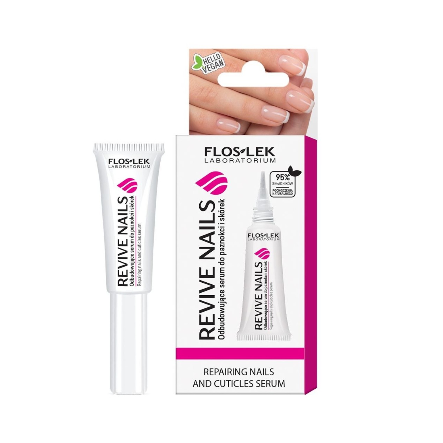 Floslek revive nails - odbudowujące serum do paznokci i skórek, 8 ml