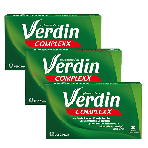 Zestaw: 3 x verdin complexx, 30 tabletek powlekanych