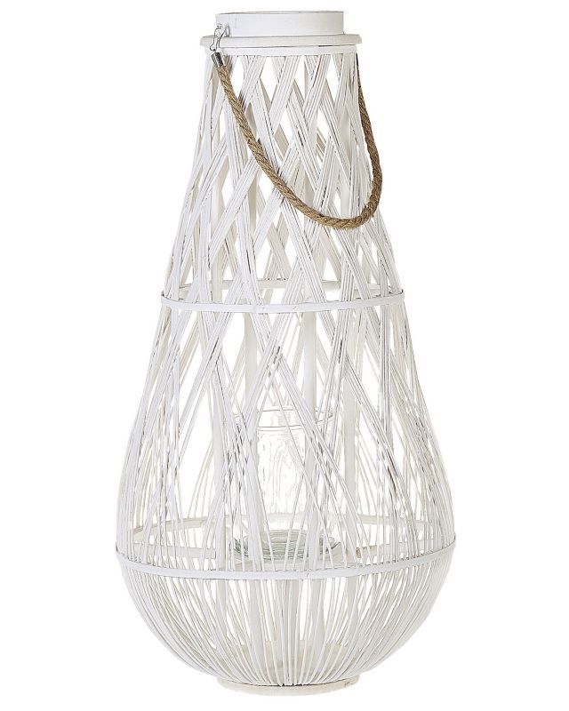 Lampion Tonga Drewno Biały 1 szt.