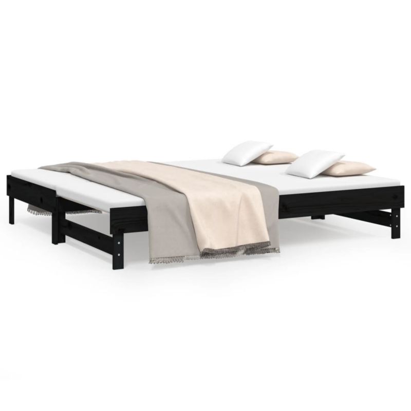 Łóżko drewniane WaszeMeble 80x200 cm rozsuwane czarne WM-823388 1 szt.