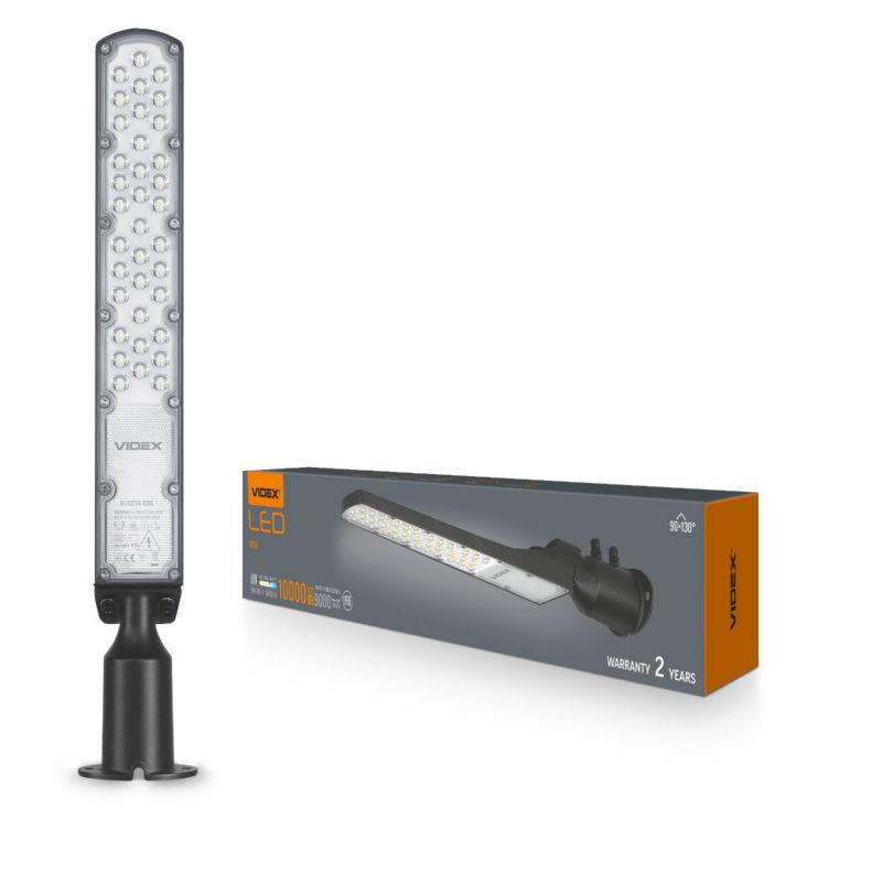 Latarnia ogrodowa Videx Street czarna LED 100W 5000K 9000lm IP65 wym: 59,7 x 10,8 x 7,6 cm aluminium - 1 szt.