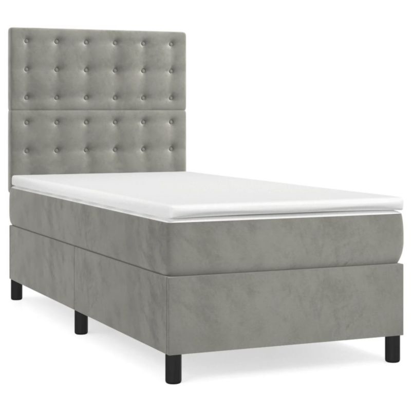Łóżko kontynentalne WaszeMeble 90x190 cm szare WM-3136335 1 szt.