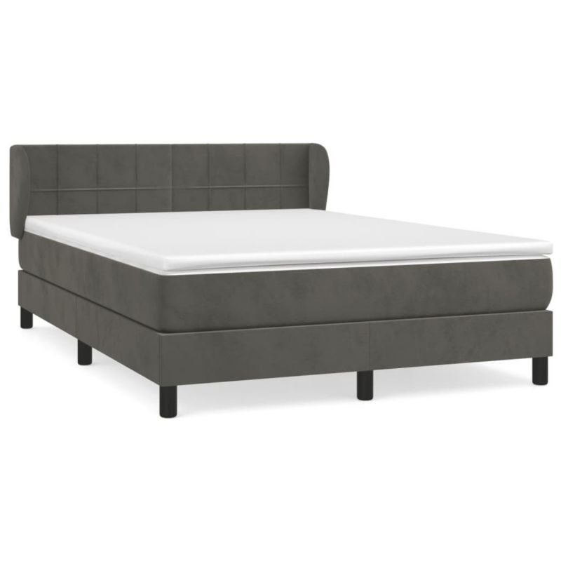 Łóżko kontynentalne WaszeMeble 140x190 cm ciemnoszara WM-3127488 1 szt.