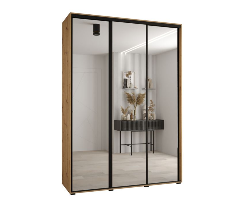 Szafa przesuwna Abiks CANNES 2 180 gł 60 artisan/artisan/czarny 1szt.