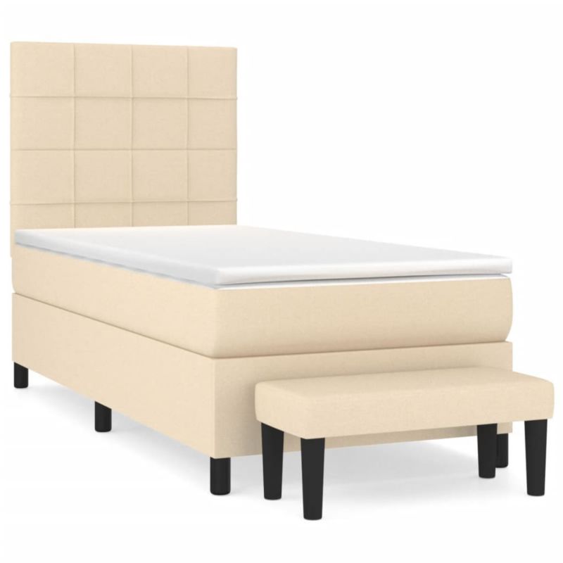 Łóżko kontynentalne WaszeMeble 90x200 cm kremowe WM-3136570 1 szt.