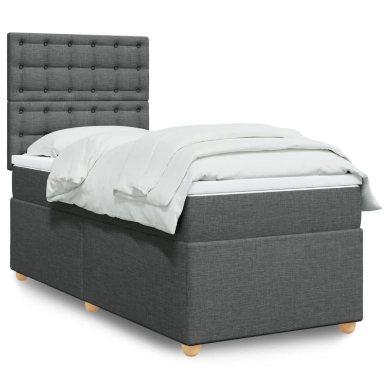 Łóżko kontynentalne WaszeMeble 100x200 cm ciemnoszara WM-3291206 1 szt.