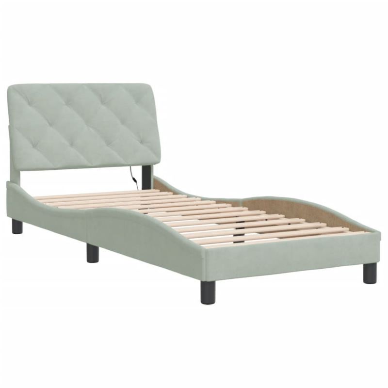 Łóżko tapicerowane WaszeMeble 80x200 cm jasnoszara WM-3213819 1 szt.