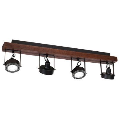 Lampa sufitowa wisząca Luminex Viva Wood czarny mat-ciemne drewno wym: 25 x 103 x 13 cm 4xES111 x 15W 1 szt.