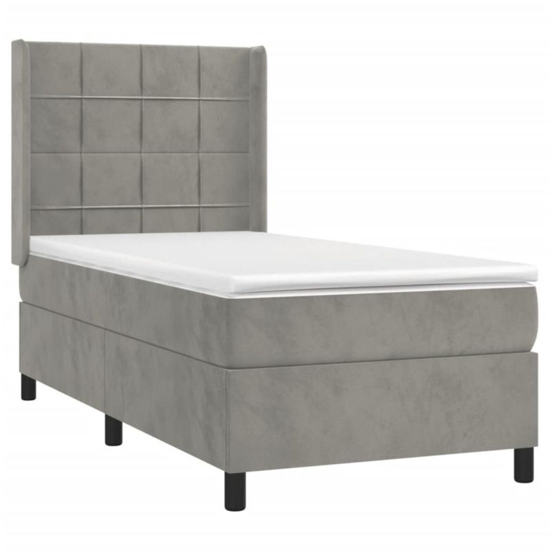 Łóżko kontynentalne WaszeMeble 80x200 cm szare WM-3139529 1 szt.