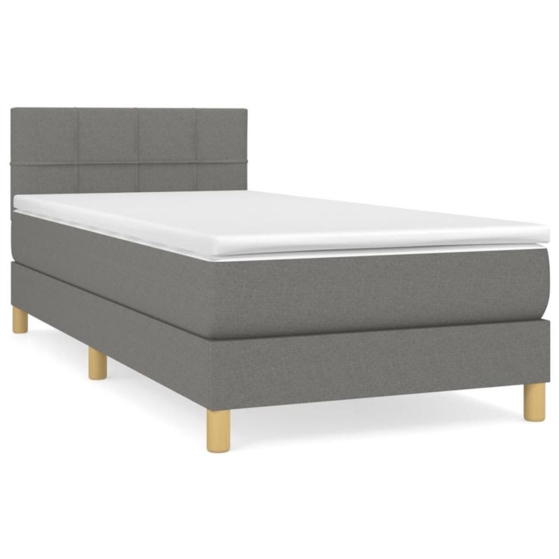 Łóżko kontynentalne WaszeMeble 90x190 cm ciemnoszara WM-3140578 1 szt.