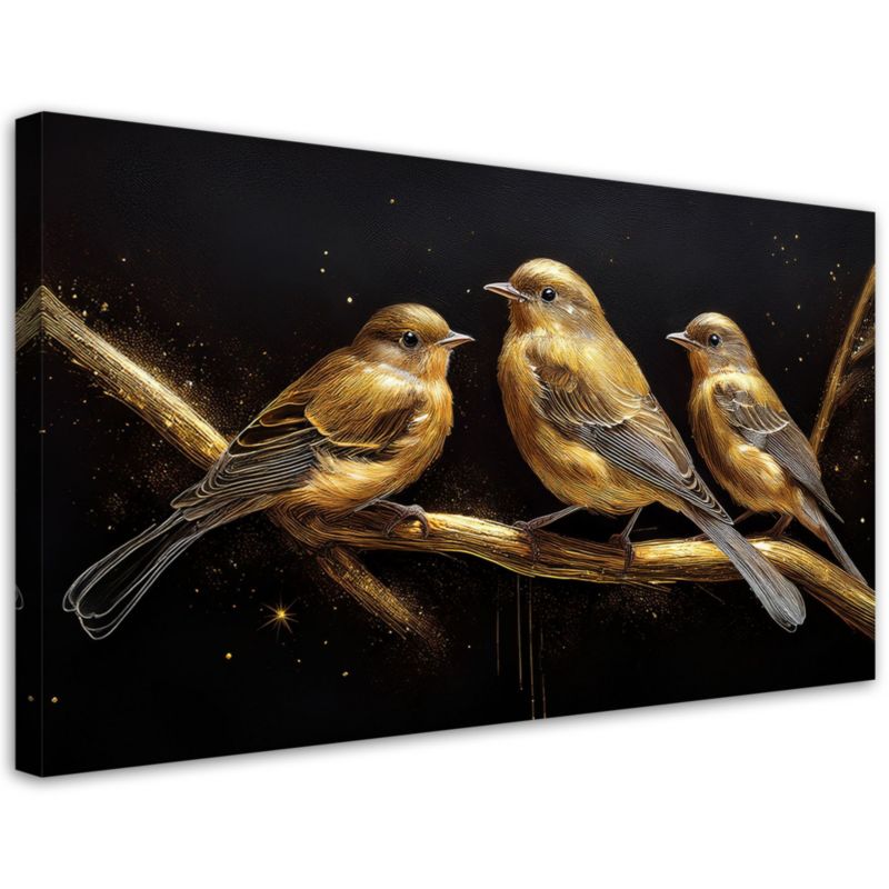 Obraz na płótnie Feeby Ptaki Zwierzęta Złoto 120x60cm 1szt