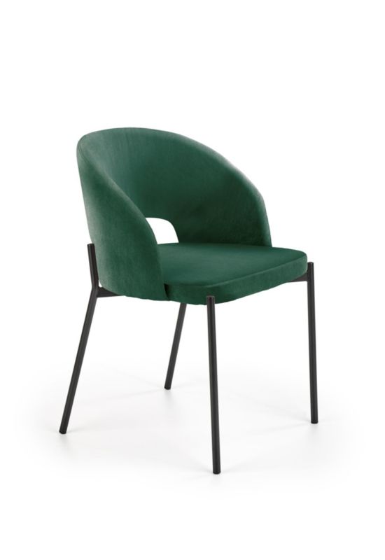 Krzesło Halmar tapicerowane K455 VELVET ciemnozielone 1 szt