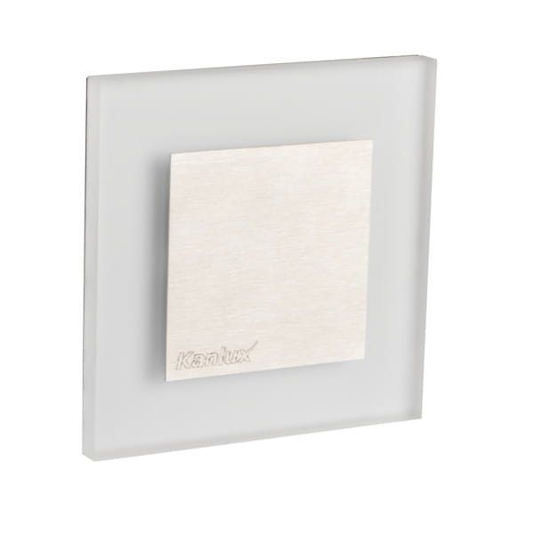 Oprawa oświetleniowa schodowa Kanlux Apus biało-srebrna LED 0.8W 6500K 15lm IP20 wym: 7,5 x 2,3 cm kwadratowa - 1 szt.
