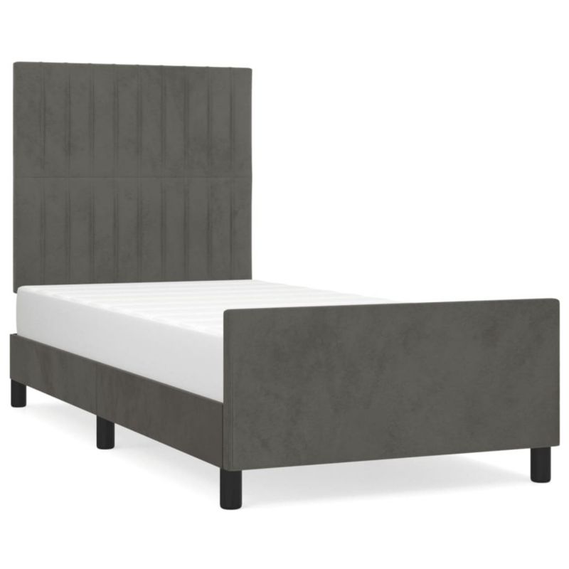 Łóżko tapicerowane WaszeMeble 100x200 cm ciemnoszare WM-3125862 1 szt.