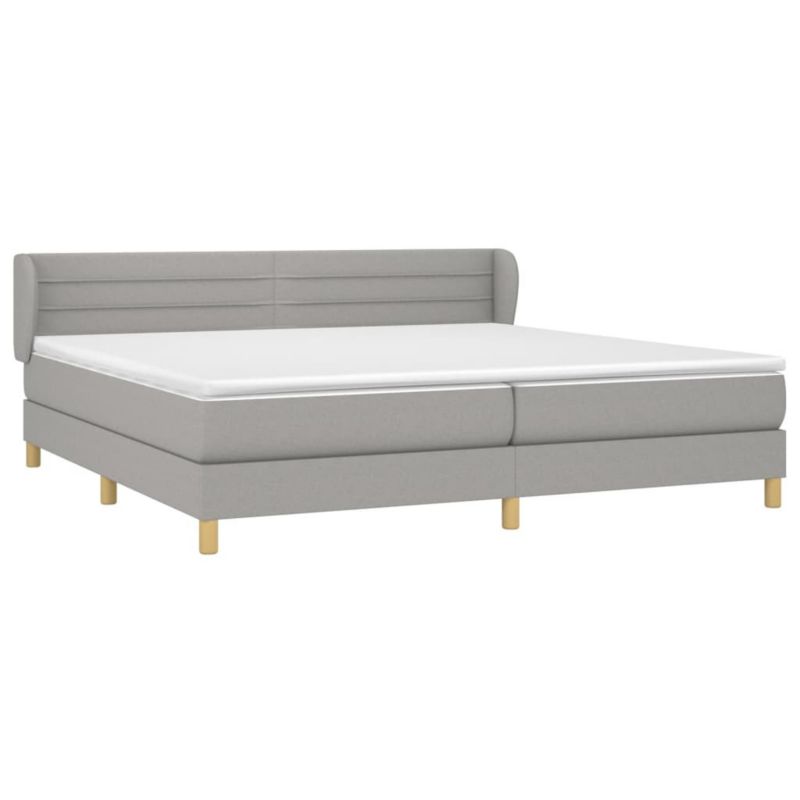 Łóżko kontynentalne WaszeMeble 200x200 cm jasnoszare WM-3126909 1 szt.