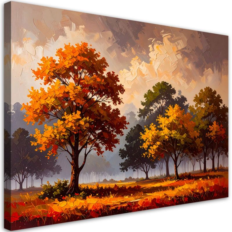 Obraz do salonu sypialni Feeby Jesienny Las Drzewa Krajobraz 100x70cm 1szt