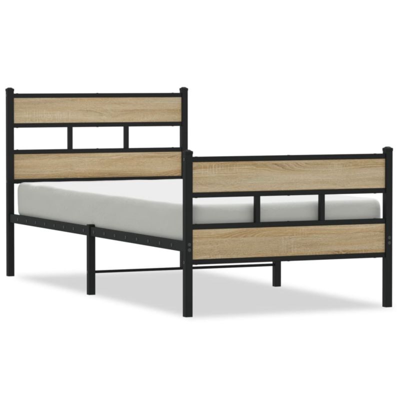 Łóżko metalowe WaszeMeble 100x190 cm dąb sonoma WM-4017114 1 szt.