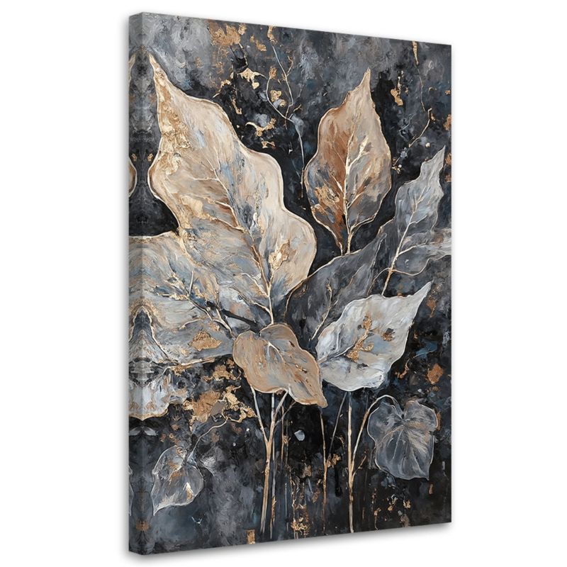 Obraz na płótnie Feeby Liście W Stylu Glamour 70x100cm 1szt