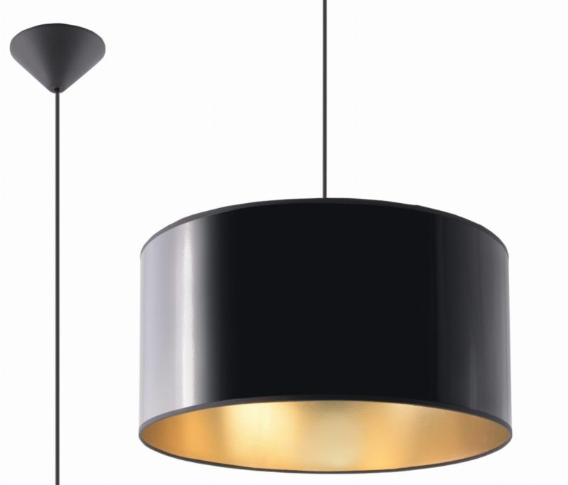 Lampa sufitowa wisząca Sollux Lighting Luxor czarna-złoto wym: 82 x 40 x 40 cm 1xE27 x 60W 1 szt.