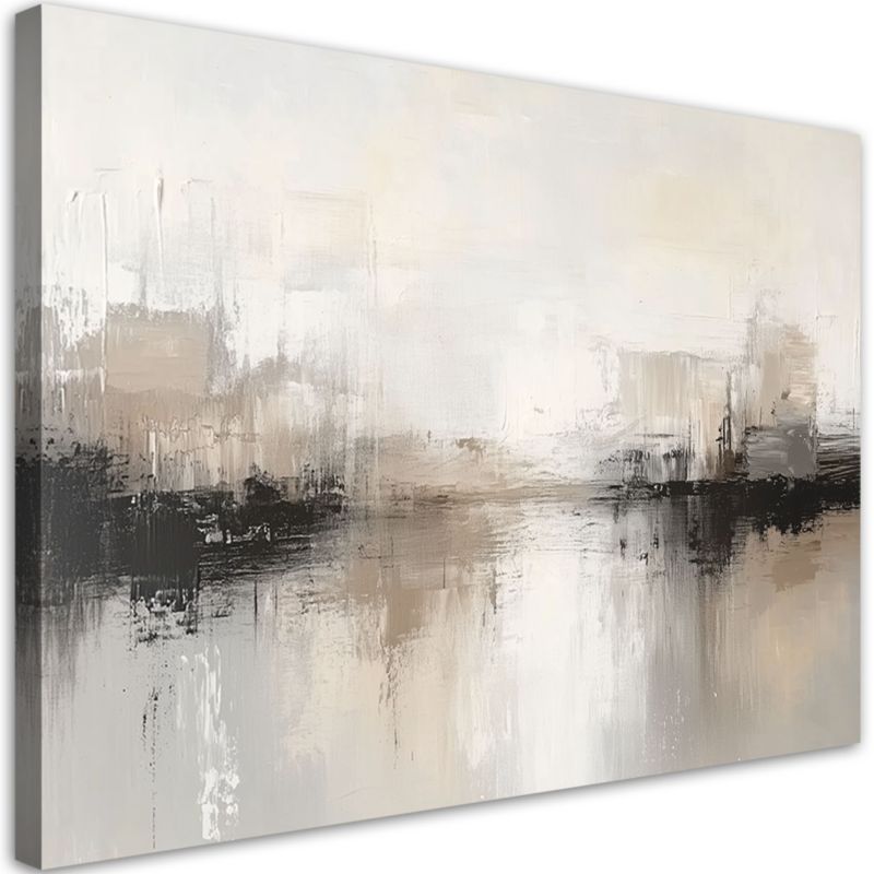 Obraz na płótnie Feeby Nowoczesna Abstrakcja Szaro Beżowa 100x70cm 1szt