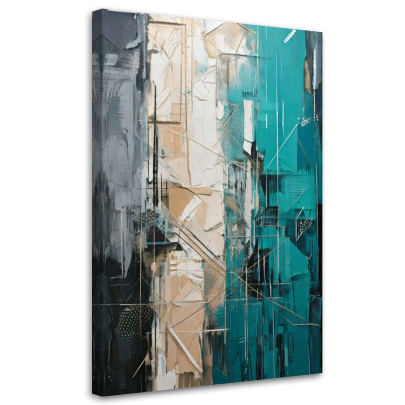 Obraz do salonu Feeby Abstrakcja Geometryczna Turkus 80x120cm 1szt