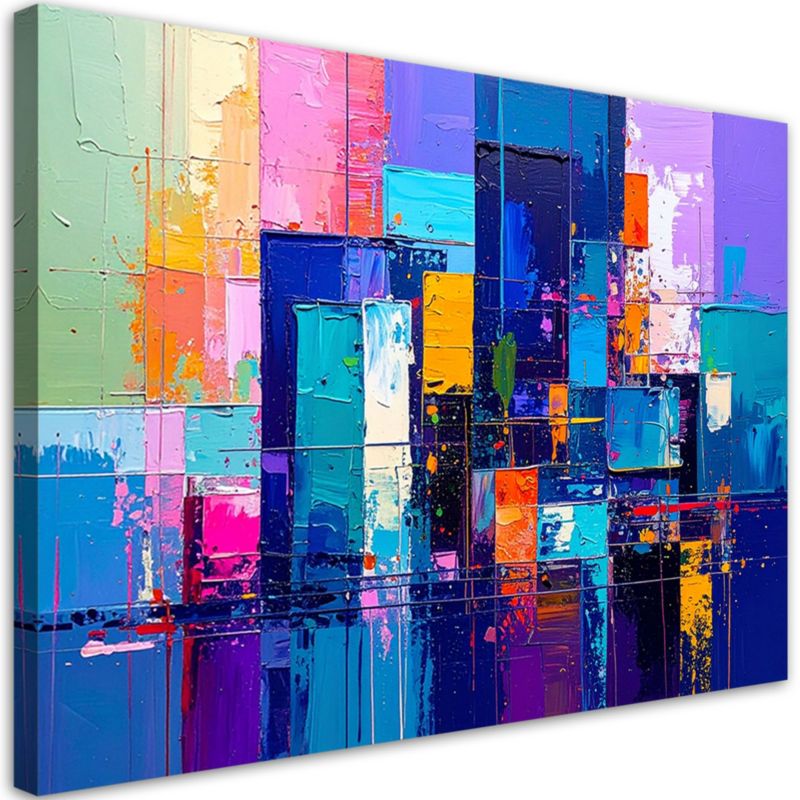 Obraz canvas do salonu sypialni Feeby Kolorowa Abstrakcja Akwarela 120x80cm 1szt