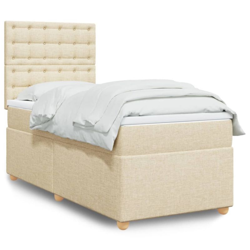 Łóżko kontynentalne WaszeMeble 100x200 cm kremowe WM-3291210 1 szt.