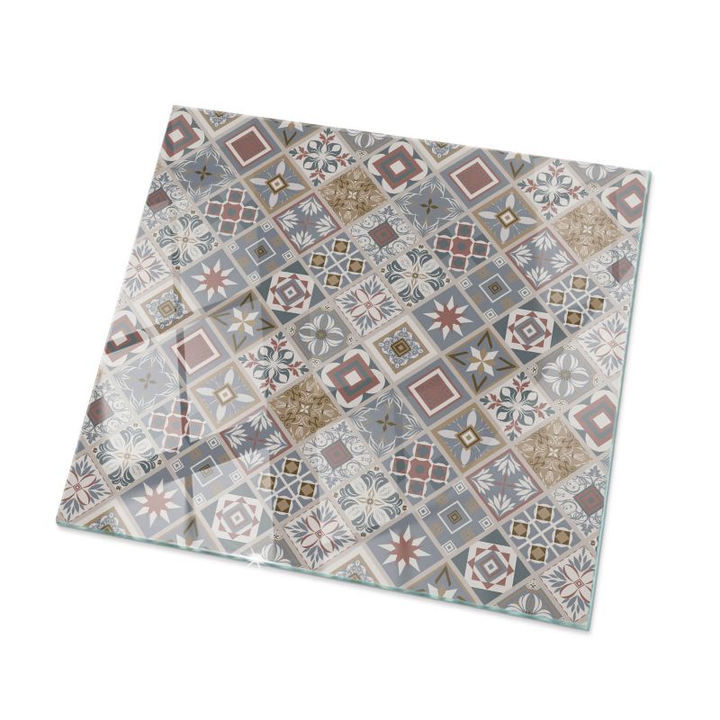 Blat szklany Tulup 60x60 cm Wzór mozaikowy z ornamentami 1 szt.