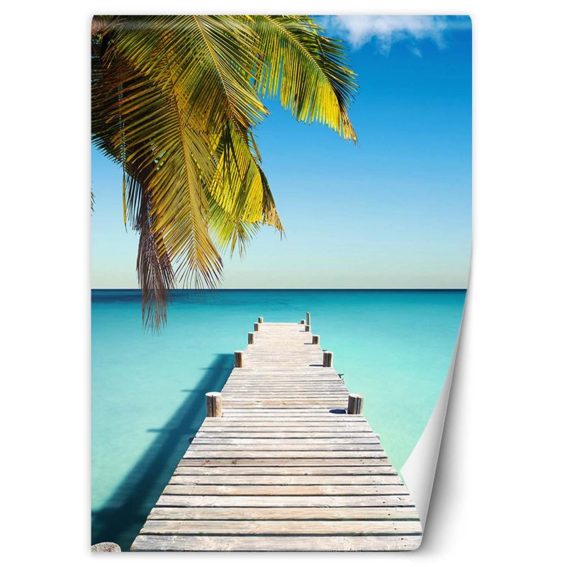 Fototapeta Feeby Pomost palmy tropikalny ocean 200x280 1 szt
