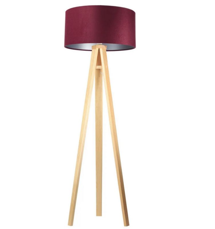 Lampa Bps Koncept stojąca HOME 50 bordowa/srebrna/sosna 1 szt