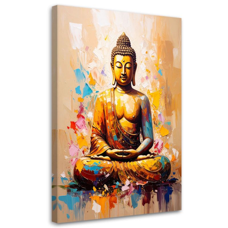 Obraz do salonu sypialni Feeby Budda Medytacja Beżowy 60x90cm 1szt