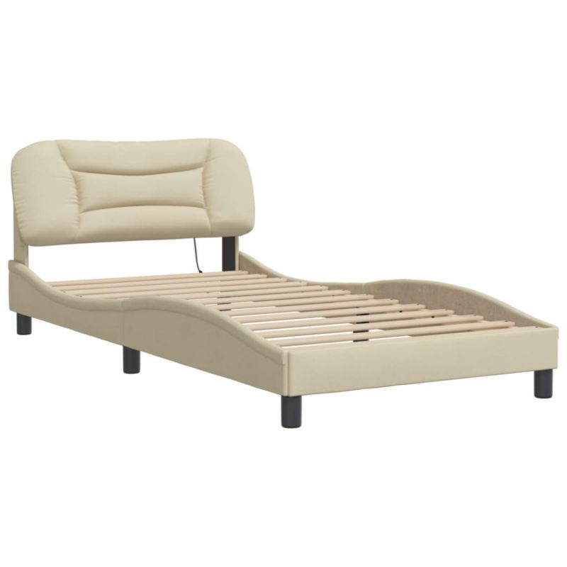 Łóżko tapicerowane WaszeMeble 100x200 cm kremowa WM-3213688 1 szt.