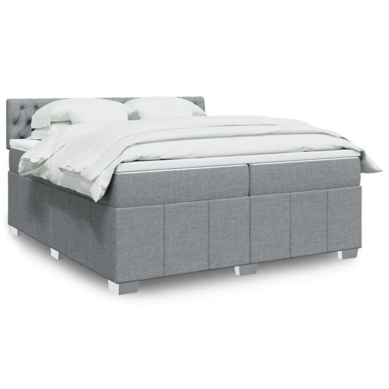 Łóżko kontynentalne WaszeMeble 200x200 cm jasnoszare WM-3289482 1 szt.
