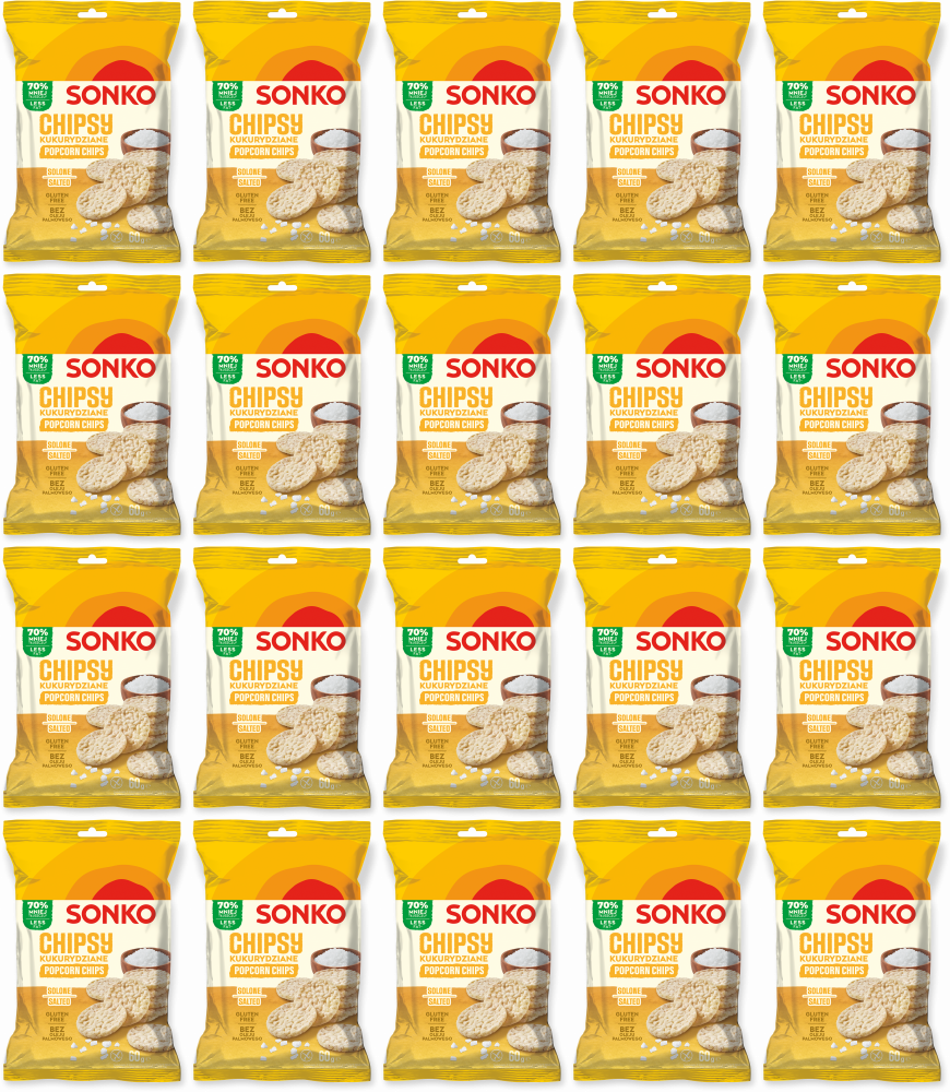 20x Chipsy kukurydziane Sonko, solone, 60g
