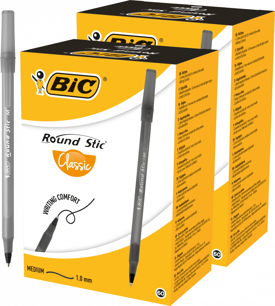 120x Długopis Bic Round Stic Classic, 1mm, czarny