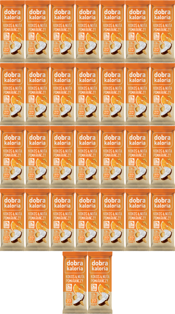60x Baton Dobra Kaloria, kokos i nuta pomarańczy, 35g
