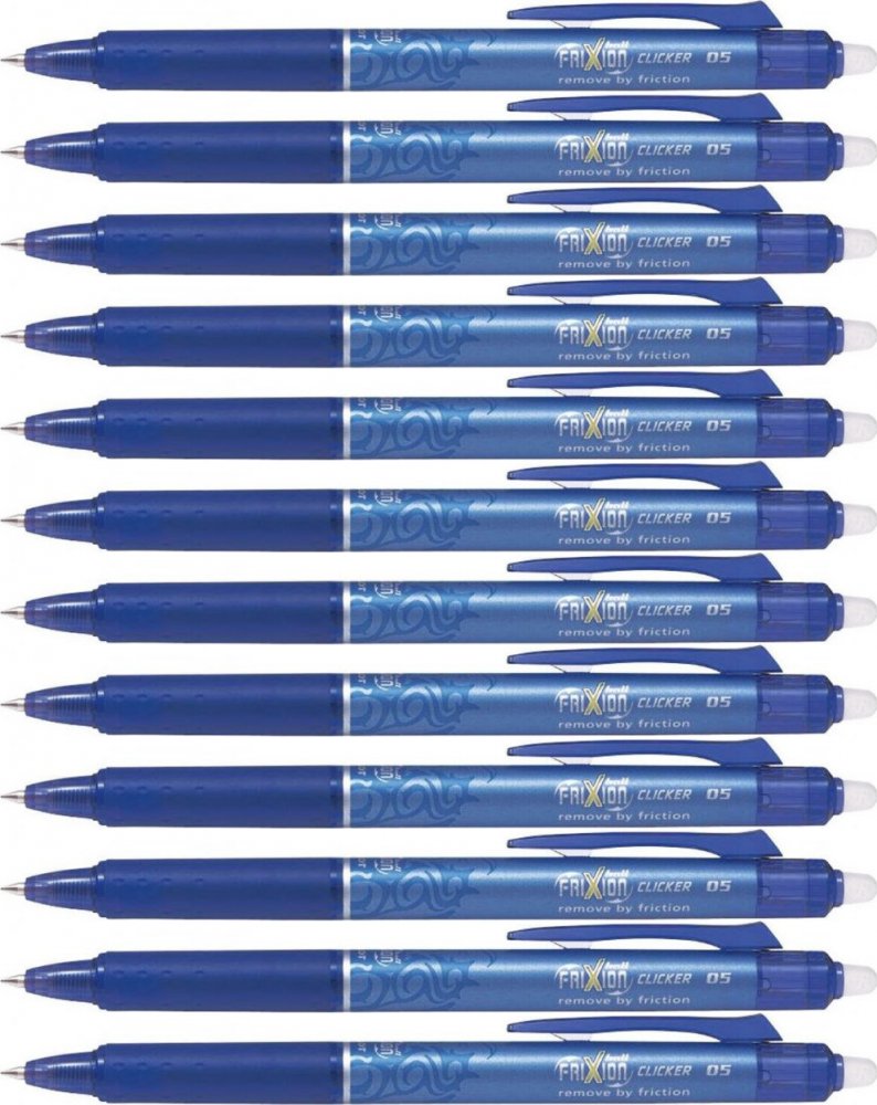 12x Pióro kulkowe wymazywalne Pilot Frixion Clicker, 0.5mm, niebieski