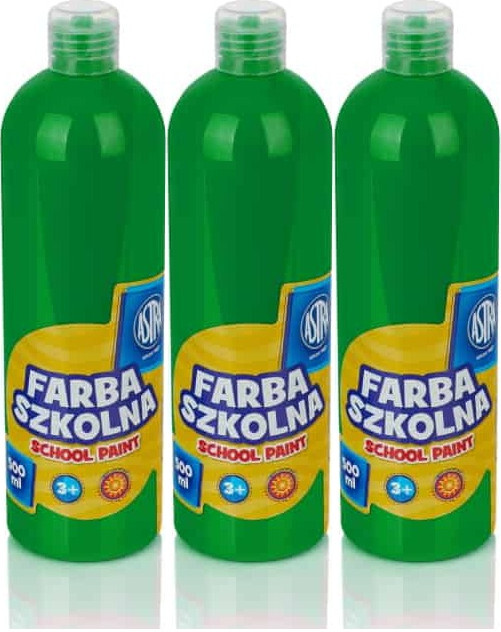 3x Farba plakatowa Astra, 500ml, jasnozielony