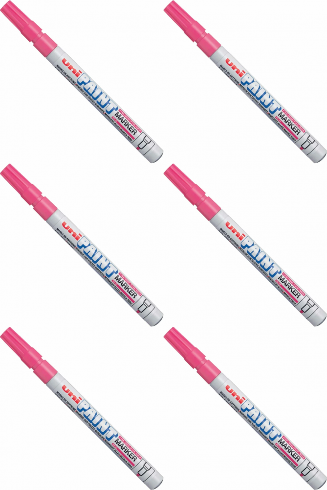 6x Marker olejowy Uni PX-21, okrągła, 1.2 mm, różowy