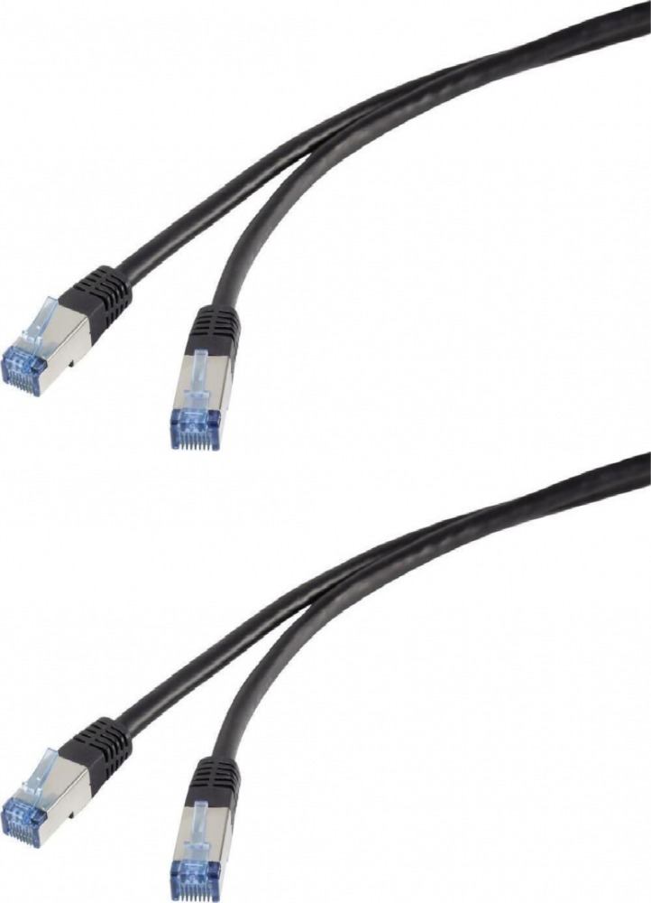 2x Kabel internetowy/patchcord LogiLink CAT.6A S/FTP PVC + PE, 5 m, czarny