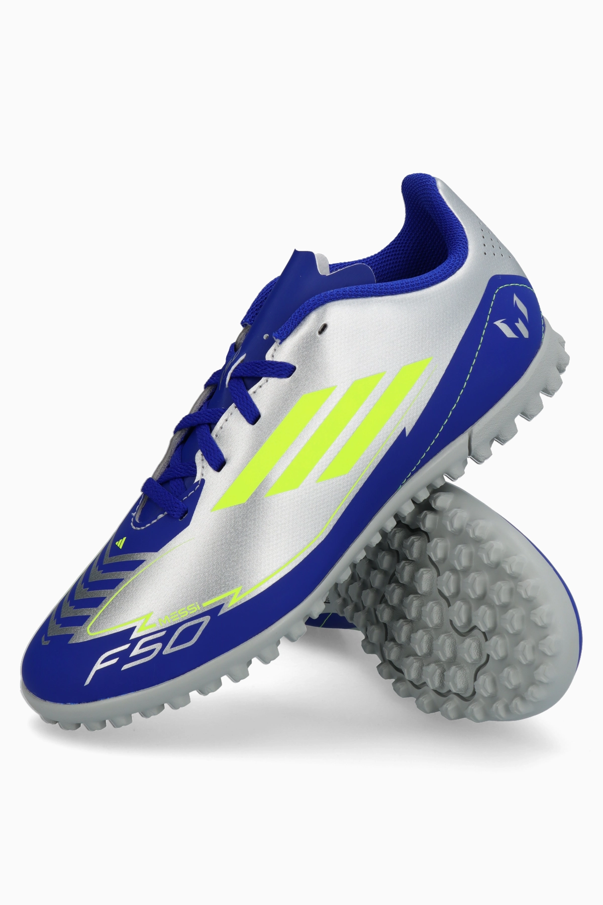 Turfy adidas F50 Club Messi TF Junior - Srebrny