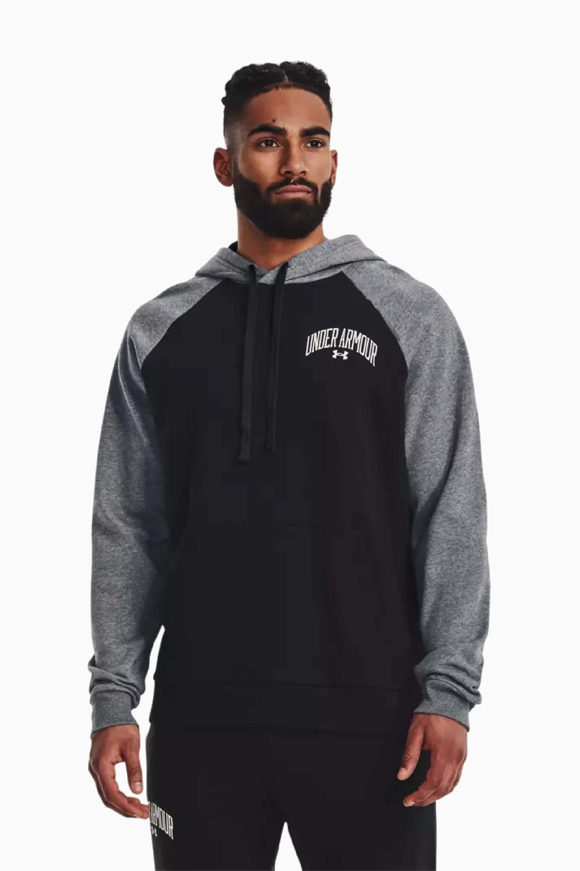 Bluza z kapturem Under Armour Wordmark Colorblock - Czarny