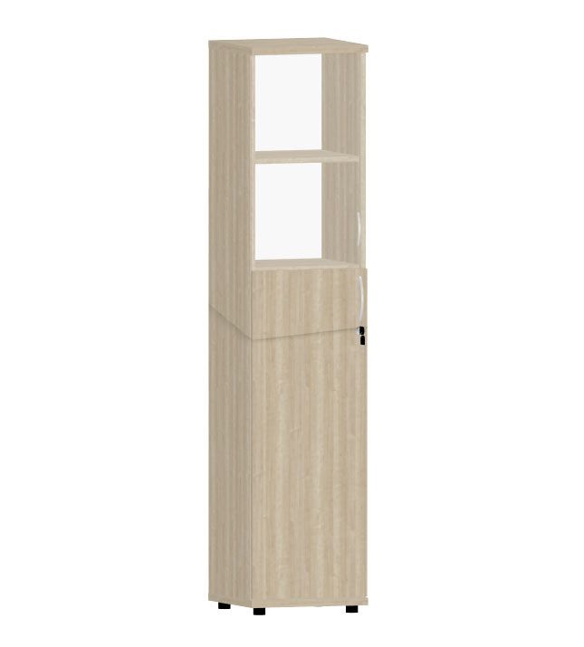 HEBE TS531 regał z witryną 40,2x40x184,1h (Kolor korpusu: Biel Arktyczna)