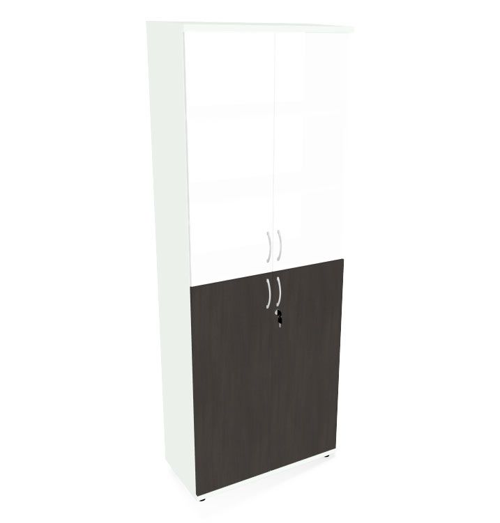 HEBE TS614 regał z witryną 80,2x40x219,5h (Kolor korpusu: Dąb Ciemny)