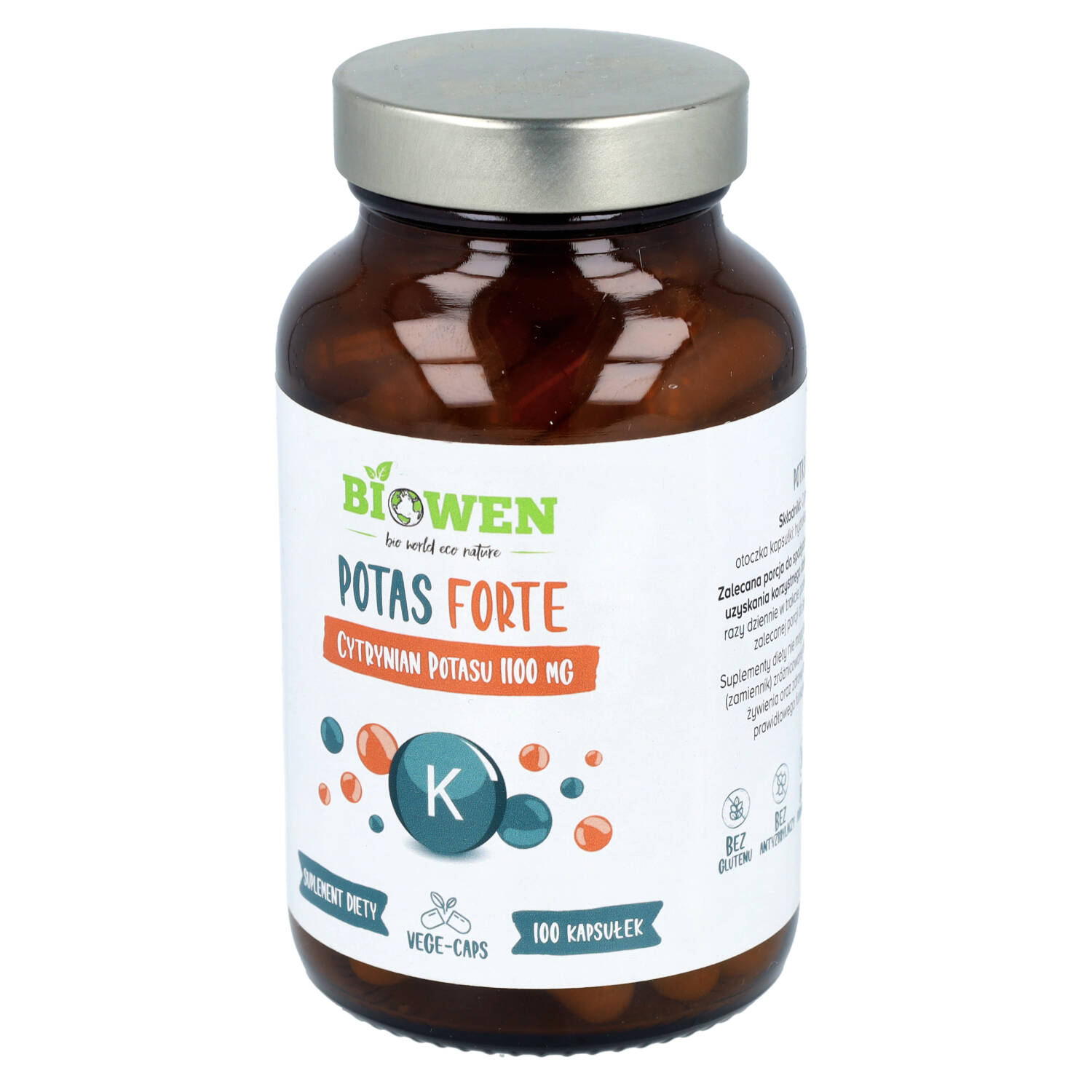 Biowen, potas forte (1100 mg), 100 kapsułek