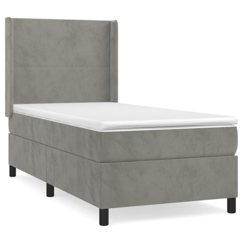 Łóżko kontynentalne WaszeMeble 100x200 cm jasnoszare WM-3132543 1 szt.